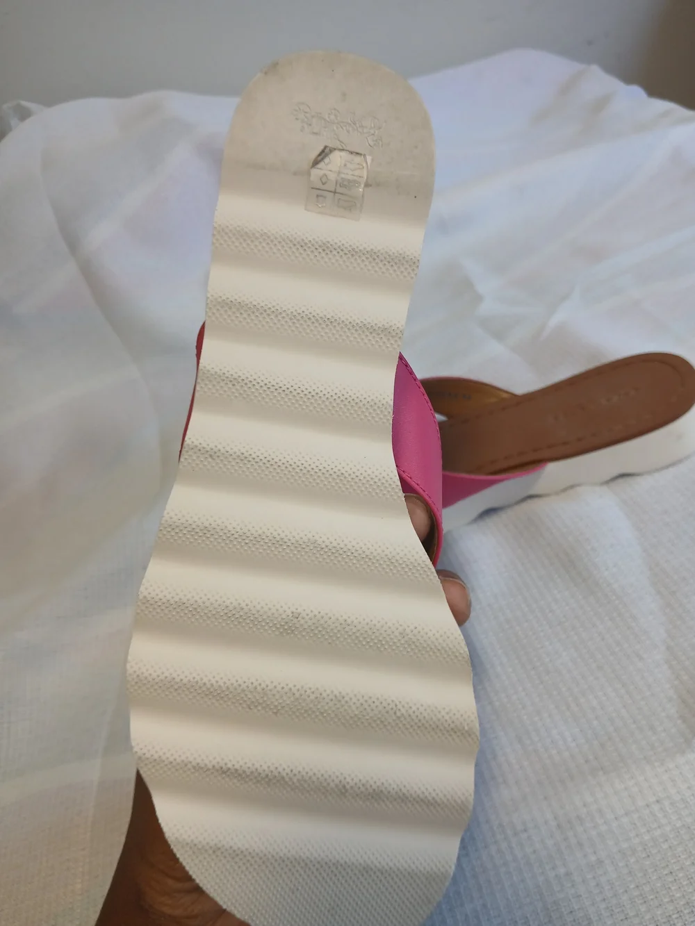 COACH Pink Leather Thong Sandals for Women
